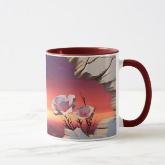 Elegante Abstrakte Blumenschlucksack-Tasse mit 3D Tasse