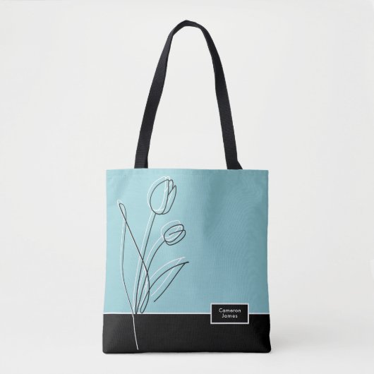 Elegante Abstrakte Blumenstrasse personalisiert Tasche (Vorderseite)