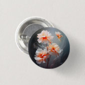 Elegante abstrakte Blush-Blume Nebeliger Fluss Button (Vorne & Hinten)