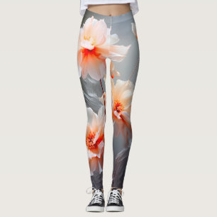 Elegante abstrakte Blush-Blume Nebeliger Fluss Leggings