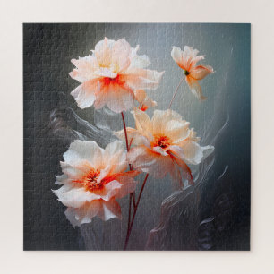 Elegante abstrakte Blush-Blume Nebeliger Fluss Puzzle