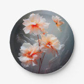 Elegante abstrakte Blush-Blume Nebelströmung Pappteller (Vorderseite)