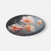Elegante abstrakte Blush-Blume Nebelströmung Pappteller (Schrägansicht)