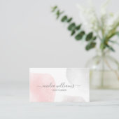 Elegante Abstrakte Blush Pink Wasserfarbensignatur Visitenkarte (Stehend Vorderseite)