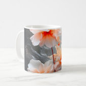 Elegante abstrakte Blütendunst-Blume Kaffeetasse (Vorderseite Links)