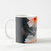 Elegante abstrakte Blütendunst-Blume Kaffeetasse (Links)