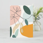 Elegante Abstrakte botanische Grußkarte Dankeskarte (Stehend Vorderseite)