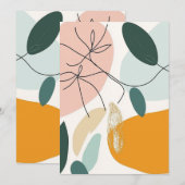 Elegante Abstrakte botanische Grußkarte Dankeskarte (Vorne/Hinten)