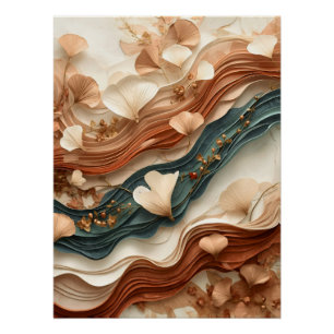 ✨Elegante abstrakte botanische Papier-Schicht-Kuns Poster