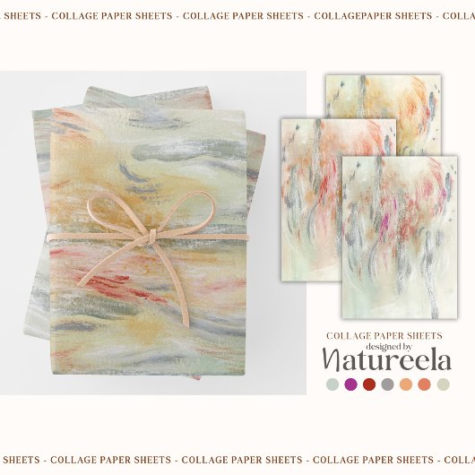 Elegante abstrakte Collage  Geschenkpapier Set