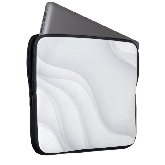 Elegante Abstrakte, einfarbige Waves Laptopschutzhülle (Vorne Rechts)