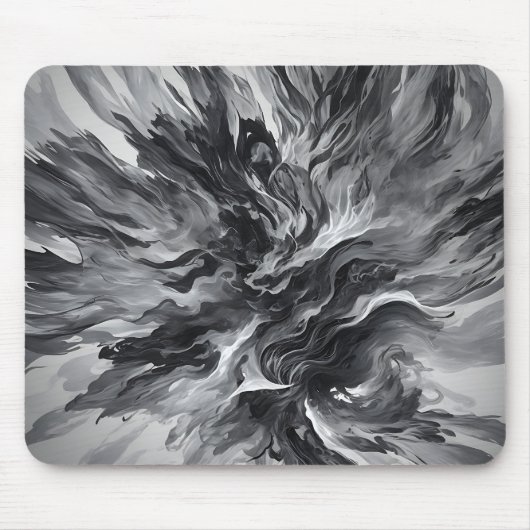 Elegante Abstrakte Flammen und Rauch Mousepad (Vorne)