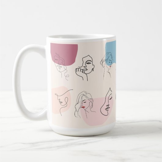 Elegante Abstrakte Frauen Art Tasse (Links)