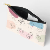 Elegante Abstrakte Frauen Linie Kunst, Dichtung un Zubehörtasche (Offen)