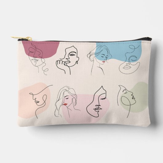 Elegante Abstrakte Frauen Linie Kunst, Dichtung un Zubehörtasche (Vorderseite)