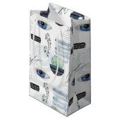 Elegante Abstrakte Gastgeschenk Hochzeit Geschenkt Kleine Geschenktüte (Vorderseite Schrägansicht)