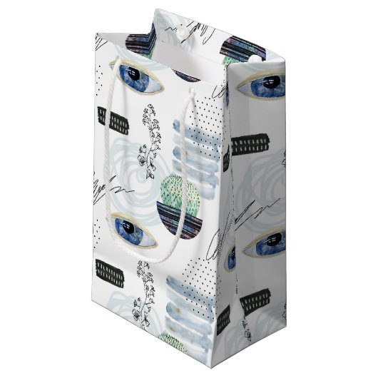 Elegante Abstrakte Gastgeschenk Hochzeit Geschenkt Kleine Geschenktüte (Vorderseite Schrägansicht)