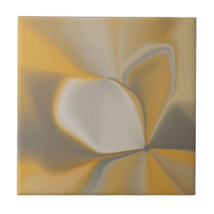 Elegante abstrakte gelbe weiße Blütenecke Blumenmu Fliese