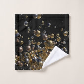 Elegante Abstrakte Geometrie Explosion - Gold und  Badhandtuch Set (Waschlappen)