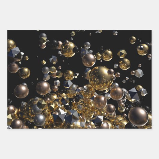 Elegante Abstrakte Geometrie Explosion - Gold und Geschenkpapier Set (Vorderseite 3)