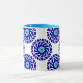 Elegante, Abstrakte geometrische blaue Böse Augen Tasse (Zentrum)