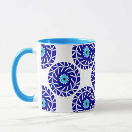 Elegante, Abstrakte geometrische blaue Böse Augen  Tasse