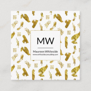 Elegante Abstrakte Gold Foil Style Business Card Quadratische Visitenkarte