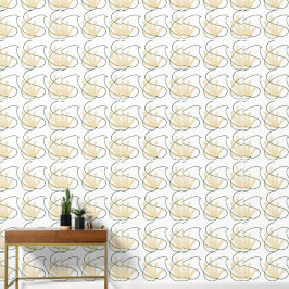 Elegante abstrakte Gold- und Dunkelgrün-Swirltapet Tapete