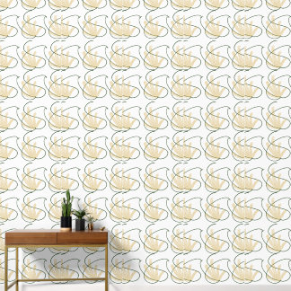 Elegante abstrakte Gold- und Dunkelgrün-Swirltapet Tapete