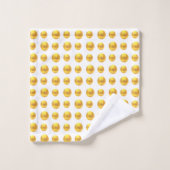 Elegante Abstrakte Goldene Punkte auf Weiß Badhandtuch Set (Waschlappen)
