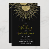 Elegante Abstrakte Goldmedaille Einladung (Vorne/Hinten)