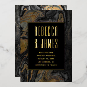 Elegante Abstrakte Goldmedaille Folieneinladung