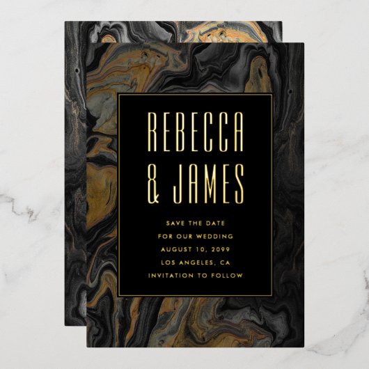 Elegante Abstrakte Goldmedaille Folieneinladung (Vorderseite/Rückseite)