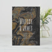 Elegante Abstrakte Goldmedaille Save The Date (Stehend Vorderseite)