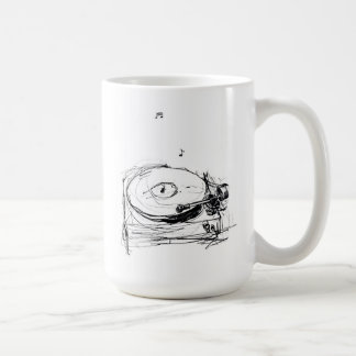 Elegante Abstrakte Gramophone Sketch Kaffeetasse