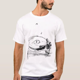 Elegante Abstrakte Gramophone Sketch T-Shirt