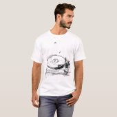Elegante Abstrakte Gramophone Sketch T-Shirt (Vorne ganz)