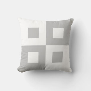 Elegante abstrakte graue und weiße Quadrate Kissen
