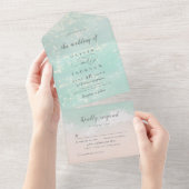 Elegante abstrakte Hochzeit am Meer All In One Einladung (Abreißen)