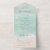 Elegante abstrakte Hochzeit am Meer All In One Einladung (Innen Boden)