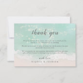 Elegante abstrakte Hochzeit am Meer Dankeskarte (Vorderseite)