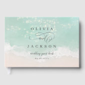 Elegante abstrakte Hochzeit am Meer Gästebuch (Vorderseite)