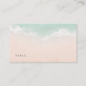 Elegante abstrakte Hochzeit am Meer Platzkarte (Vorderseite)