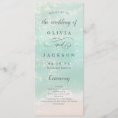 Elegante abstrakte Hochzeit am Meer Programm (Vorderseite)