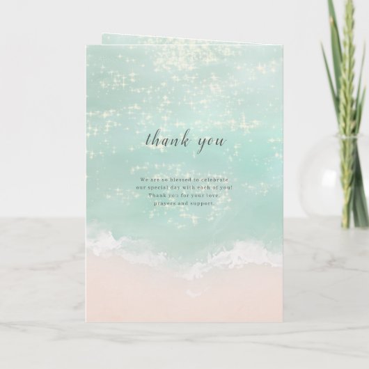 Elegante abstrakte Hochzeit am Meer Programm (Rückseite)