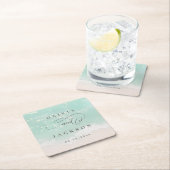 Elegante abstrakte Hochzeit am Meer Rechteckiger Pappuntersetzer (Vor Ort)