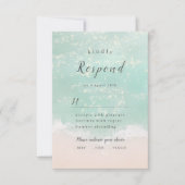 Elegante abstrakte Hochzeit am Meer RSVP Karte (Vorderseite)