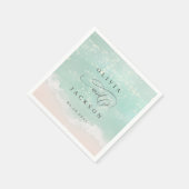 Elegante abstrakte Hochzeit am Meer Serviette (Ecke)