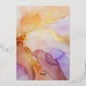 Elegante Abstrakte Hochzeit Folieneinladung (Rückseite)