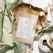 Elegante Abstrakte Hochzeit in Brushed Gold Einladung